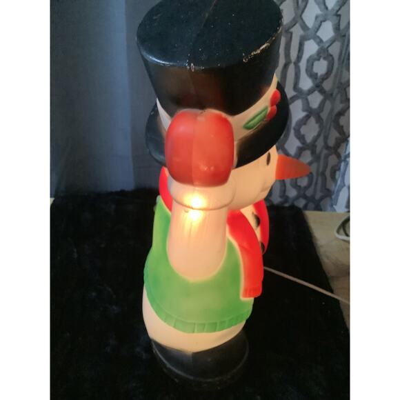Frosty Snowman Blow Mold Vintage General Foam 18" Carrot - Picture 3 of 5